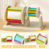 6-12 6-12 1 Toyssa Wooden Montessori Toys for Babies months with Rainbow Color and Mirror Spinning Drum/Baby Shape