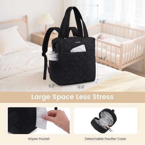 Backpack,Diaper Backpack LOVEVOOK Diaper Bag Bag Tote for Mom Dad with Changing Pad,Insulated Pockets, Convertible