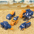Set, 5pcs 3 4 5 6 7 Toddler Construction Car Transform Dinosaur Rescue Robot with Magnetic Connectors, Assemble