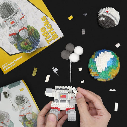Set 14+ (1368 Finger Rock Astronaut Mini Bricks Miniature Building Micro Building Kits for Adults Teens Space Toys