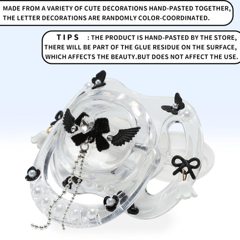 CutiePlusU Extra Large DIY Big Shield Pacifier - White