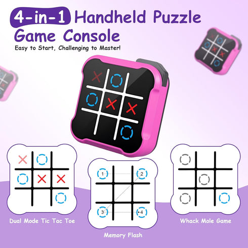 uimomn 4 1 Tic Tac Toe Game, in Handheld Educational Game Machine, Electronic Tic Tac Toe Game for Education and Memory