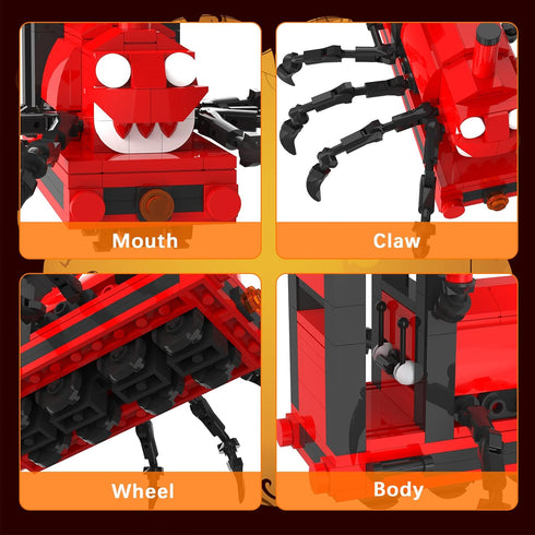 Choo Chooo Train Building Toys, Chooo Charles Spider Train Building Blocks for Kids, 217 Pcs Charles The Train Horror