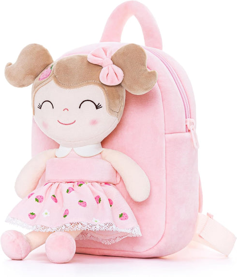 Gloveleya Kids Backpack for Girls backpacks Plush bag with Soft doll for