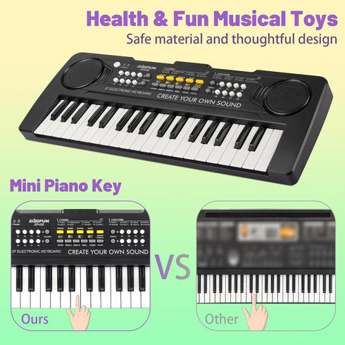 37 3 4 5 6 7 8 9 Kids Piano Keyboard, Keys Portable Music Keyboard Electric Piano Toys for Children, Educational