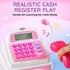 Ice Cream Store Mini Cash Register with Pretend Play Desserts, Working Scanner, Calculator, Microphone, Money