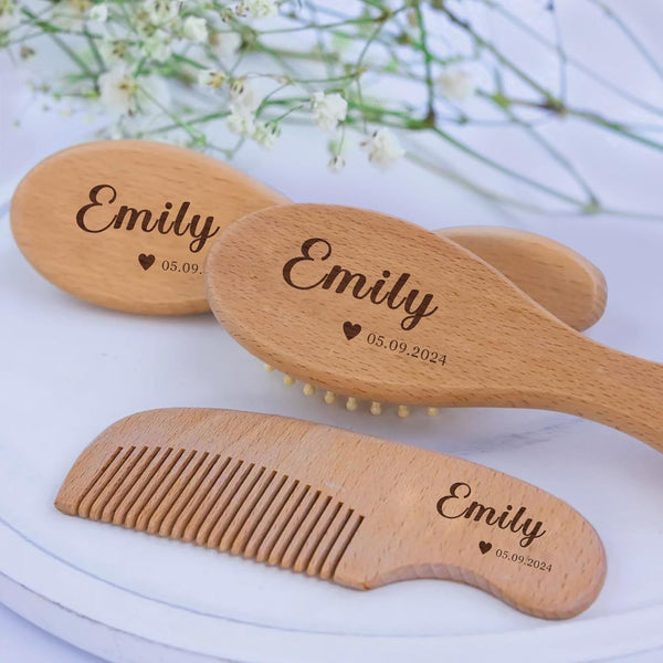 Personalized Baby Brush and Comb Set Custom Cradle Cap Brush Personalized Baby