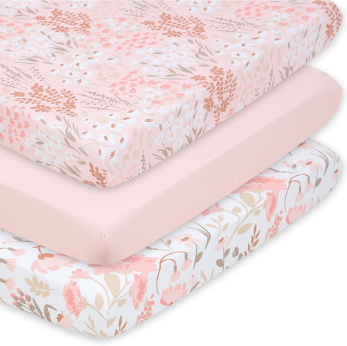 The Peanutshell 3 Pack and Play Crib Sheets Fitted - Universal Pack