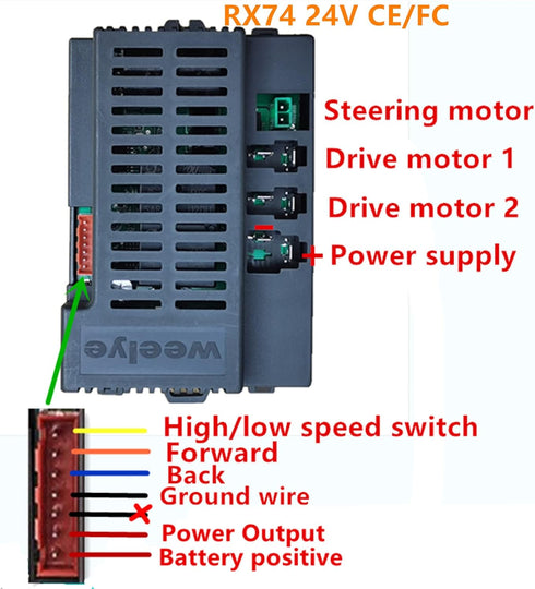 RX74 24V 2.4G RX30 24V Weelye CE FC Bluetooth Remote Control and Receiver Kit Controller Control Box Accessories