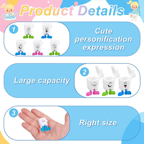 Haomian 100-Piece Tooth Saver Necklaces Tooth Necklace Little Box for Lost Teeth, Milk Teeth Storage Cases for Tooth