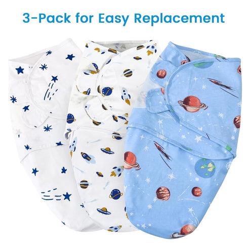 100% 3 Pack 0-3 david's kids Cotton Baby Swaddle Wrap for Months, Soft Breathable Swaddle Blanket for Newborn Infant