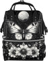 ZSUUGJ Gothic Butterfly Printed Diaper Bag Backpack Baby Bag Multi Function Baby Changing