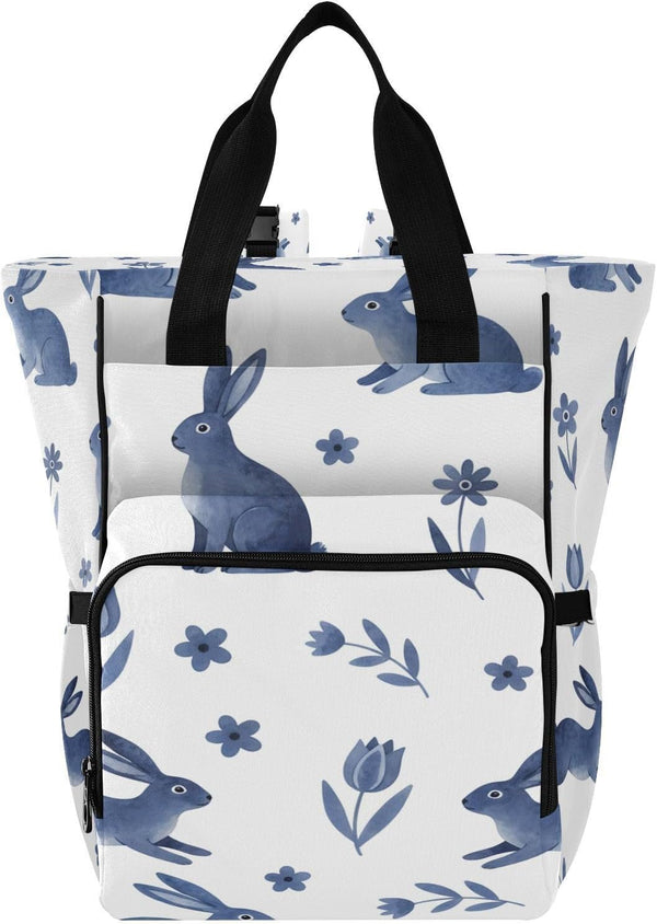 BOESI Ink-wash Rabbit Diaper Bag Backpack, Mommy Bag, Multifunctional Diaper Bag, Travel Backpack