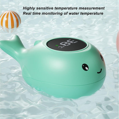 Fafeicy Cute Whale Design Electric Baby Bath Temperature Gauge Waterproof Display Suitable for Newborns Portable