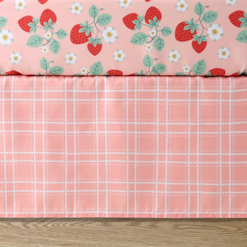 3-Piece Set The Peanutshell Strawberry Sweet Baby Girl Crib Bedding Pink Nursery Bedding, Crib Comforter & Decor