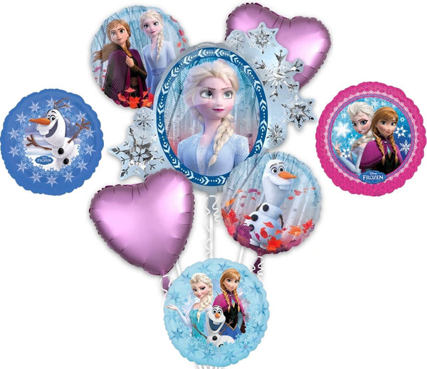 Anagram Frozen Elsa Anna and Olaf Party Supplies, 8pc Birthday Balloon Decorations, BQ_4225