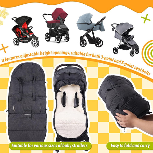 FindXeink Waterproof Thickened Universal Stroller Blanket - Baby/Toddler Stroller Footmuff, Sleeping Bag & Bunting