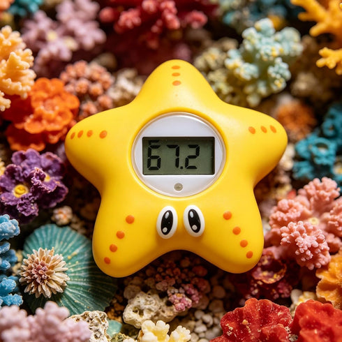 Generic 5x5cm, Bath Temperature Gauge, Digital Water Thermometer, Floating LCD Display Monitor, Waterproof Starfish