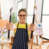 Kids Apron 2 Pack, Adjustable Strap with Pockets for Cooking, Art, Baking, Black Stripes