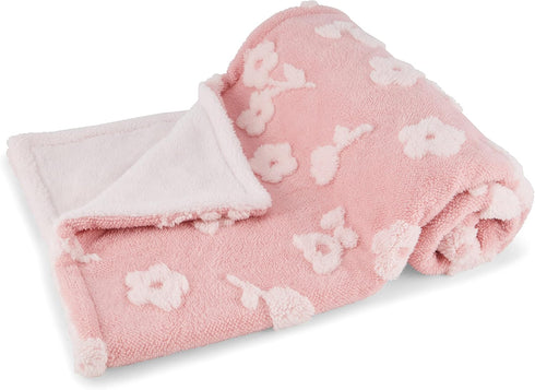 Ultra-Soft Luxurious Baby Blanket, 30x40 inch, Double Sided Sculpted Fleece with Sherpa Backing