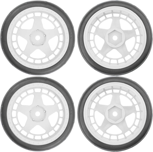 ShareGoo RC OD 2.55" Nylon 12mm Hex Wheels & Rubber Tires Set for Traxxas Tamiya Sakura HSP