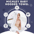 MICHLEY Cotton Hooded Baby Towel Bathrobe for Boys Girls 0-6 Year - White