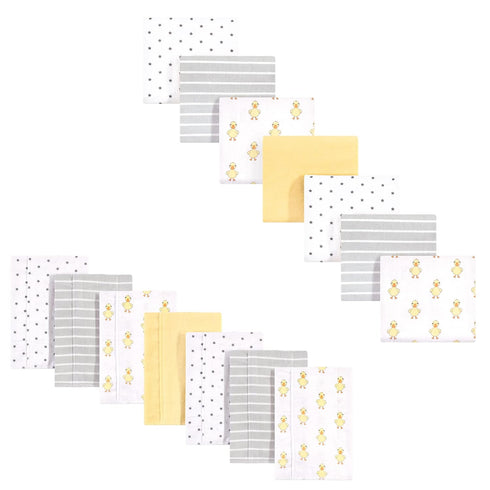 Hudson Baby Unisex Baby Cotton Flannel Burp Cloths and Receiving Blankets, 14-Piece,