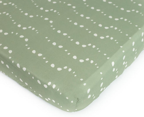 Oolie Organic Cotton Crib Sheet, Percale (Sage Stones)