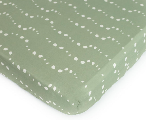Oolie Organic Cotton Crib Sheet, Percale (Sage Stones)