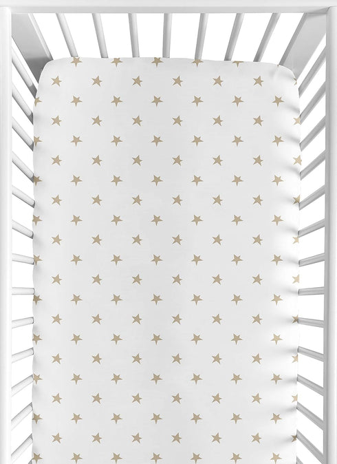 Set 2 Sweet Jojo Designs Blush Pink Gold Star and Moon Girl Baby Fitted Crib Sheet for Infant Newborn Nursery Toddler