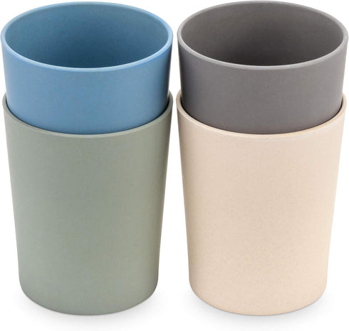 WeeSprout Bamboo Toddler Cups - 4 pc Set (10 fl oz), Organic & Non-Plastic Cup Pack for Toddlers