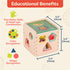 B. toys Wonder Cube, Developmental Toy Wooden Shape Sorter for Toddlers, Kids 18 Months +