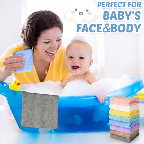 40 Pack 20x10 Inch Mixweer Baby Burp Cloths Bulk Absorbent Muslin Burp Cloths Microfiber Baby Washcloths for Burp Rags