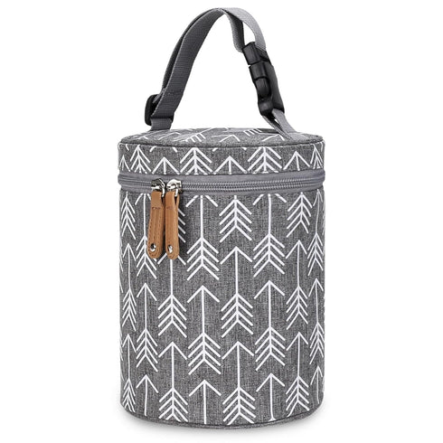 CNAFGBGG 5.5x7.5 Inch Breastmilk Storage Bag Cylindrical Breastmilk Cooler Bag with Zipper Closure & Adjustable Handle