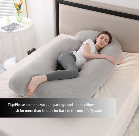 Jcickt Sleeping,59 inch Pregnancy Pillow for Maternity Pillow with Removable Washable Cover,J-Shaped Cooling Full Body