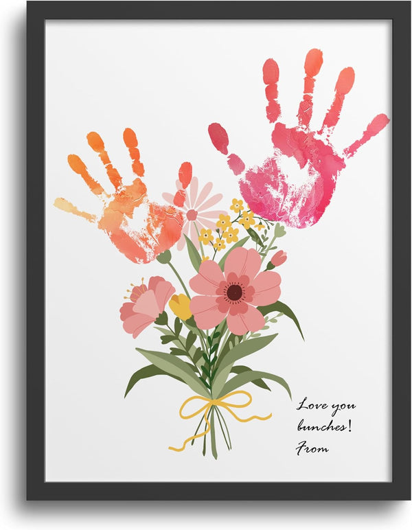 TwoDays Flower Bouquet Handprint Art Craft DIY Kit, Unique Gifts for Mom