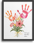TwoDays Flower Bouquet Handprint Art Craft DIY Kit, Unique Gifts for Mom