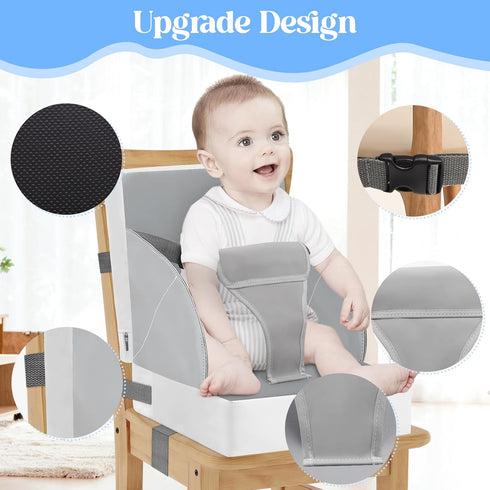 Toddler Booster Seat for Kitchen Chair Dining Table, PU Waterproof Strong Support Portable Booster Chair for Toddlers