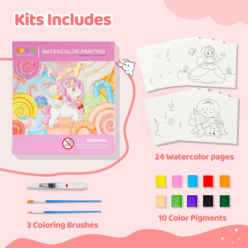 Sets 3-5 4-8, 24 Paint with Water Coloring Books for Toddlers - Watercolor Painting Book for Kids Ages Pages Total DIY