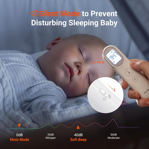 3-in-1 3-Color 40 PT9L, iHealth Infrared Digital Thermometer for Adults and Kids, Baby Thermometer with Mode & Prompt