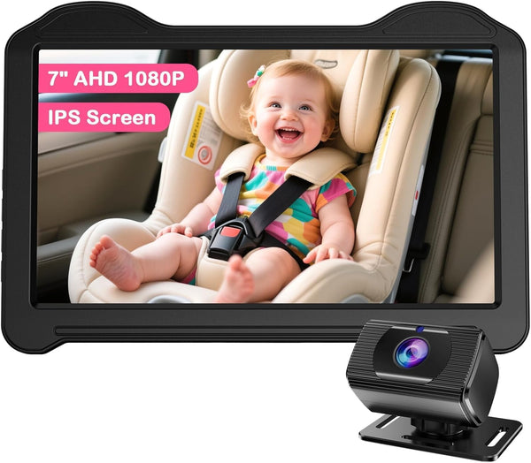 Fodkh 7-Inch Car Baby Camera for Seat: 1080P HD Rear Facing Camera for