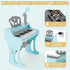 deAO Piano Keyboard Toy for Kids, 25 Keys Music Instruments with Microphone, Birthday Xmas Gift for Girls, Blue