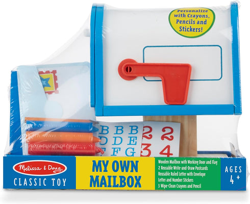 Melissa & Doug My Own Wooden Mailbox Activity Set - Educational Toy with Reusable Letters for Kids 4+
