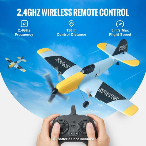 2.4GHZ 3 6-Axis Stabilizer&2 BF-109 VEVOR RC Plane, Channel RC Airplane with Gyro Batteries, Ready to Fly Fighter