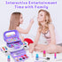 Hollyhi 58 Pcs Kids Makeup Kit for Girl - Real Washable Cosmetic Set with Mirror, Princess Toys, Play Make Up Birthday
