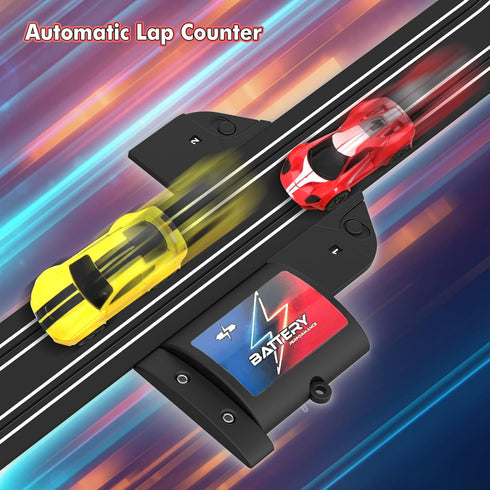 Teslala 32Ft Sets 4 2 6,7,8 Slot Car Race Track Electric Powered Racing Tracks for Boys and Kids ,Dual Racing with High