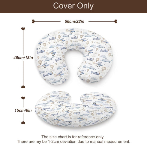 KuphiL10C Plane Theme Cloud Hot Air Balloon Pattern Baby Crib Sheet and Breast-Feeding Nursing Pillow Cover