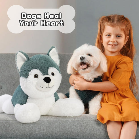 MaoGoLan 28" Giant Husky Dog Stuffed Animal, Soft Lifelike Plush Toy, Gift for Kids and Puppy Lovers
