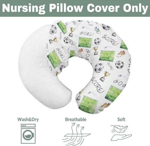 Watercolor Soccer Game Baby Nursing Pillow Covers for Boy Girl Fun Soccer Lovers Nursing Pillow Slipcovers