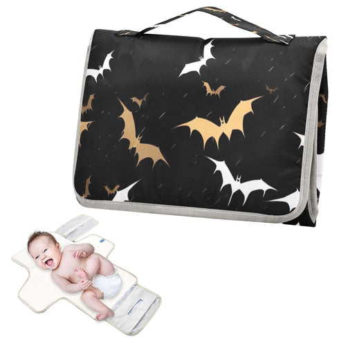 Kigai Black Bat Portable Diaper Changing Pad, Travel Diaper Changing Pad for Newborn, Foldable Waterproof Baby Changing